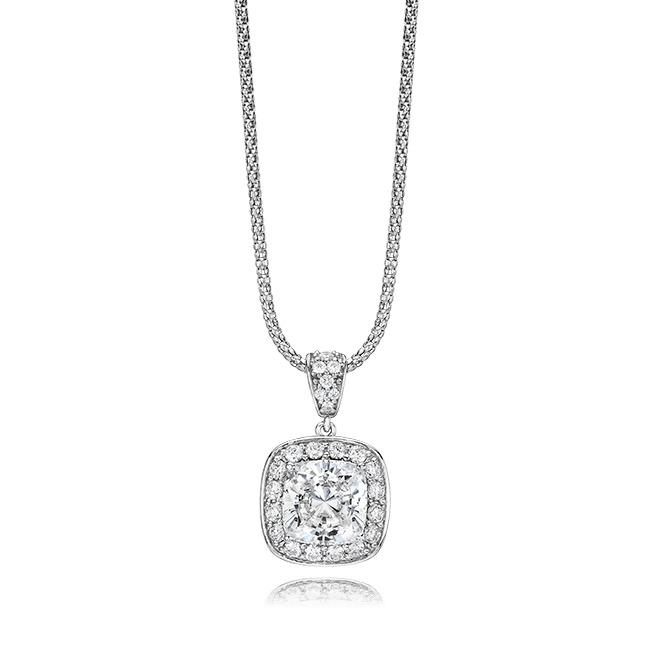 Sofia B. 2 1/4 Cttw Cushion Cut Blue Topaz And 1/4 Cttw Diamond Halo  Necklace | Gemstone Necklaces | Accessories - Shop Your Navy Exchange -  Official Site