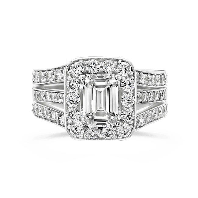 Emerald Cut 1.25 Carat, 14K Wedding Ring Set