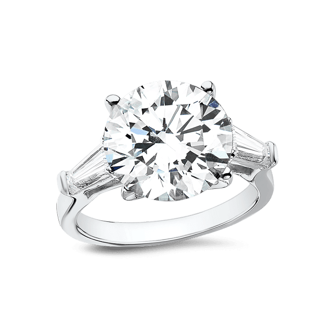 Cubic Zirconia Rings, Baguette Solitaire Cubic Zirconia Rings from ...