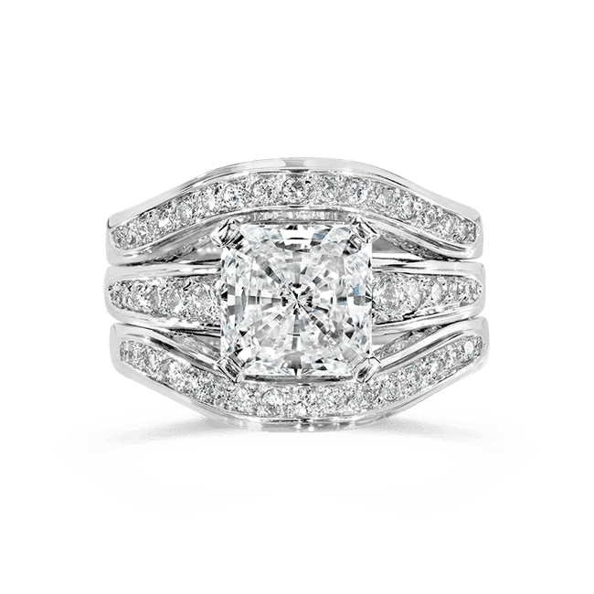 Princess Cut 3.5 Carat, 14K Wedding Ring Set