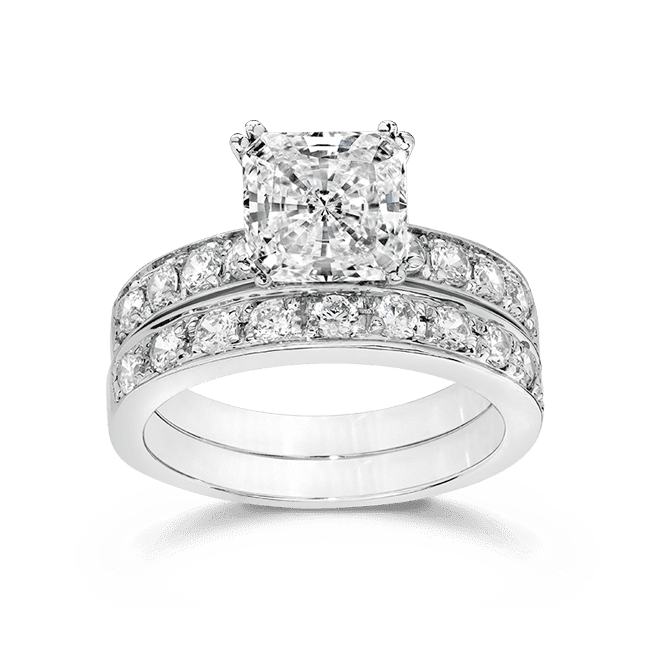 Princess Cut 2.5 Carat, 14K Wedding Ring set
