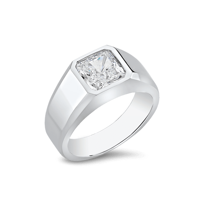 Radiant Square 3.0 Carat, 14K Men's Ring