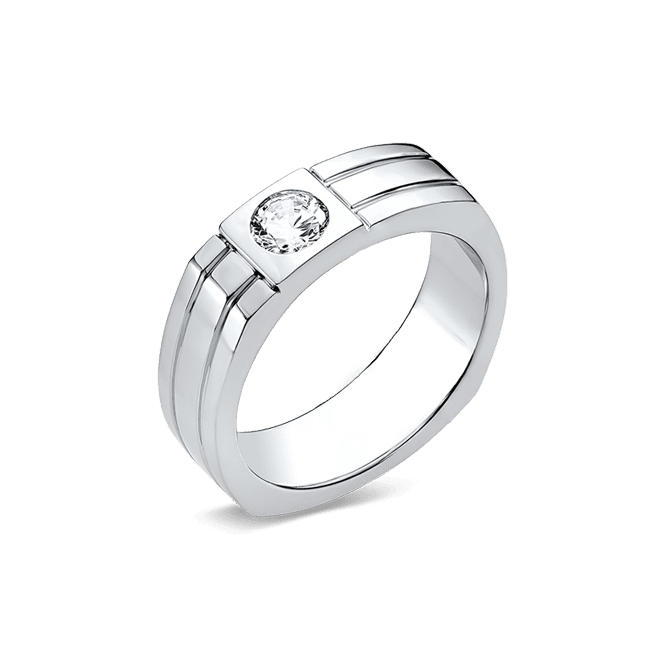 2ct Lab Grown Diamond Halo Mens Wedding Ring (Platinum Plated) - Gullei