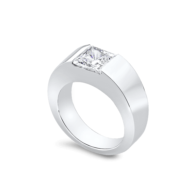 Princess Cut 2.5 Carat, 14K Men's Ring