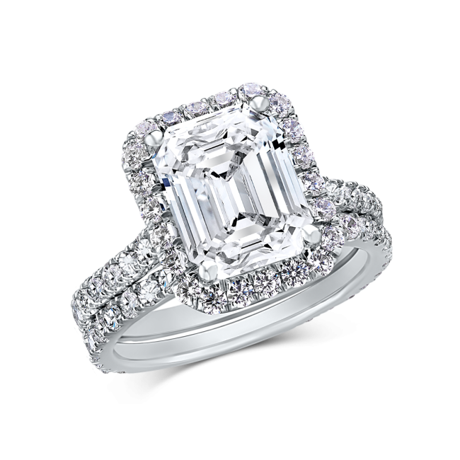 Emerald Cut 3.0 Carat, 14K Wedding Ring Set